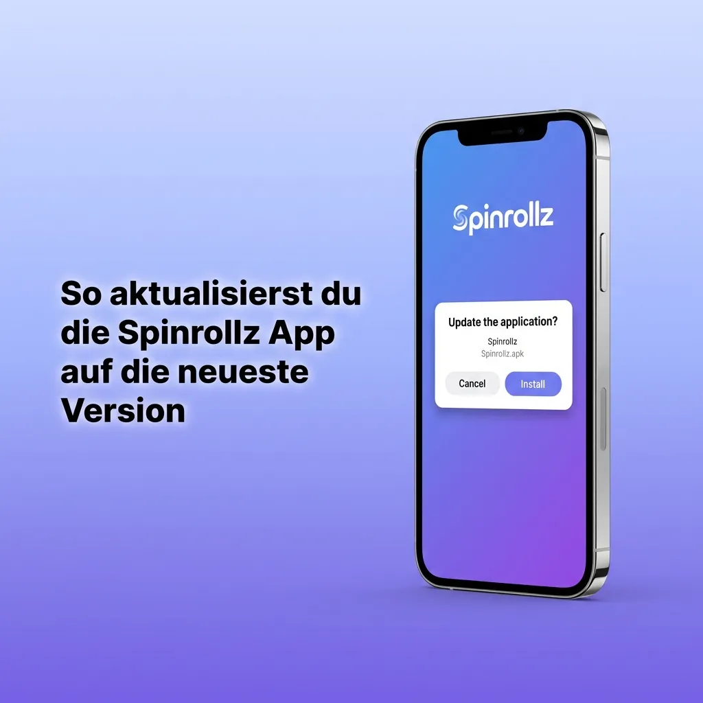 Smartphone zeigt Spinrollz Web-App mit automatischer Aktualisierung im Browser ohne manuelle Installation