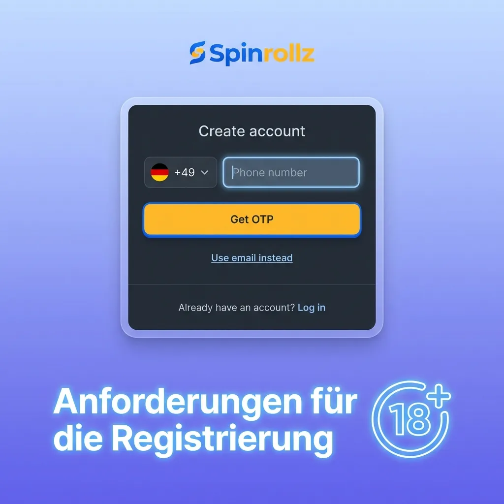 Spinrollz Registrierungsanforderungen: Mindestalter 18, ein Konto pro Person, Verifizierung erforderlich