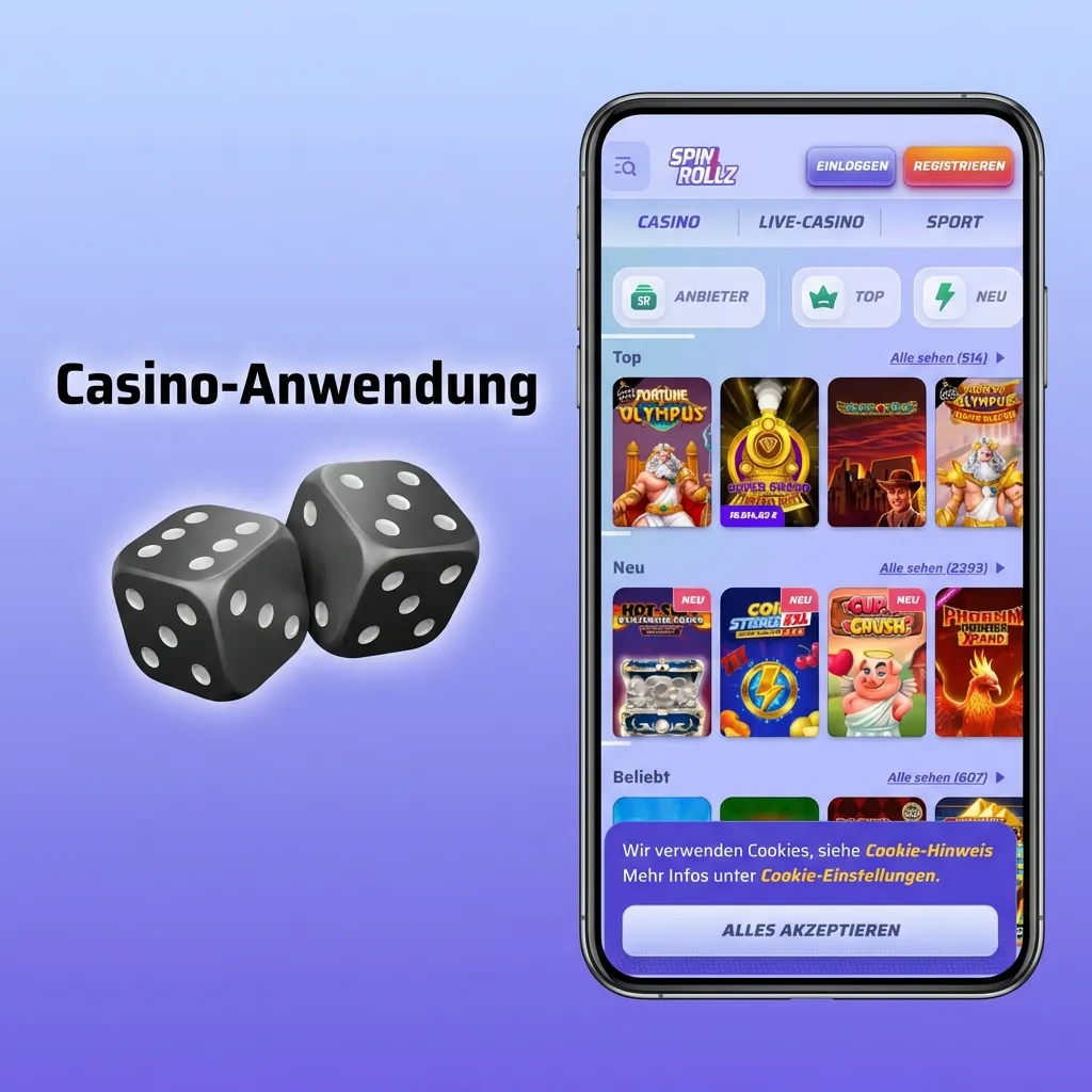 Integrated casino app interface showing sports betting, table games, slots, and live dealer options with easy navigation.