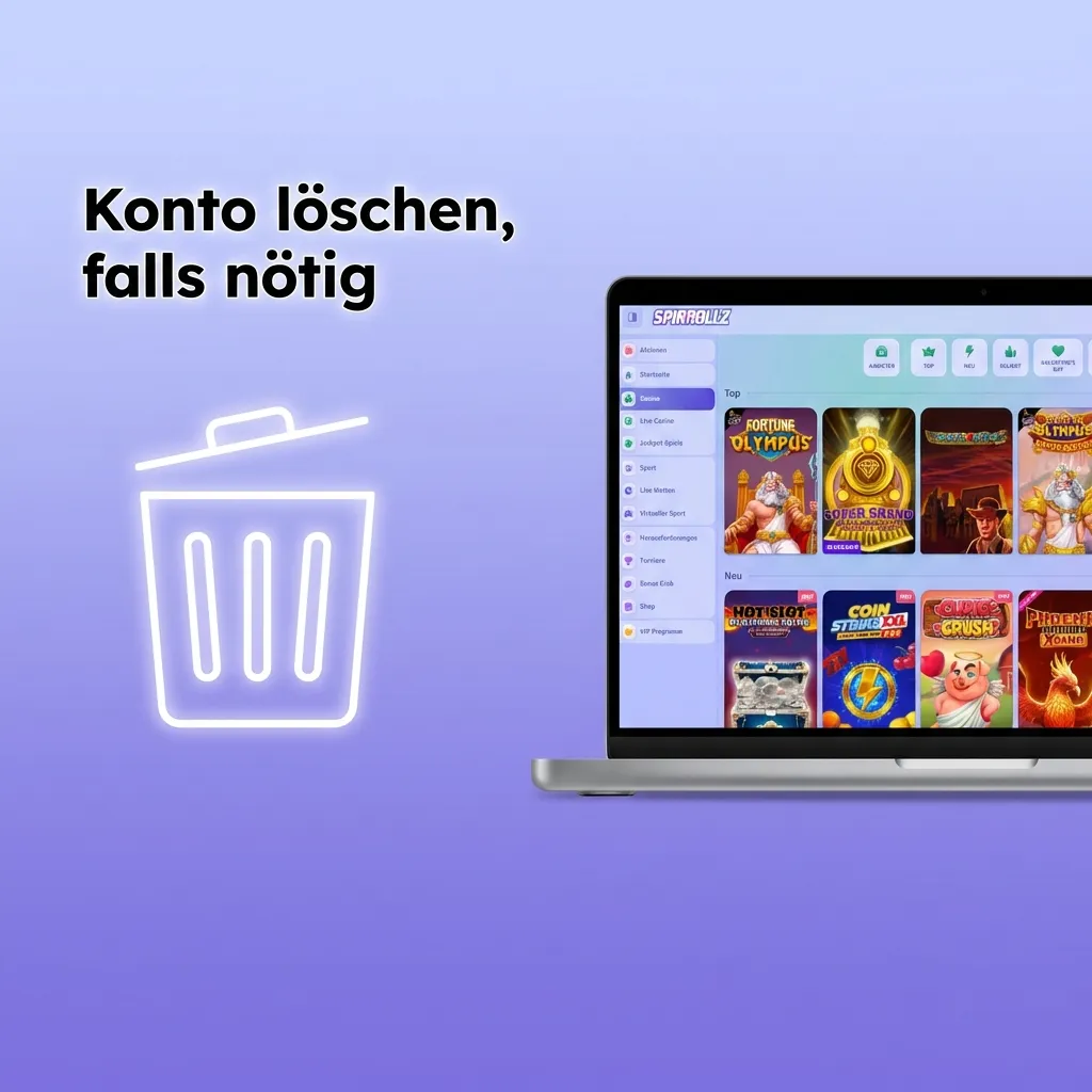 Konto löschen, falls nötig