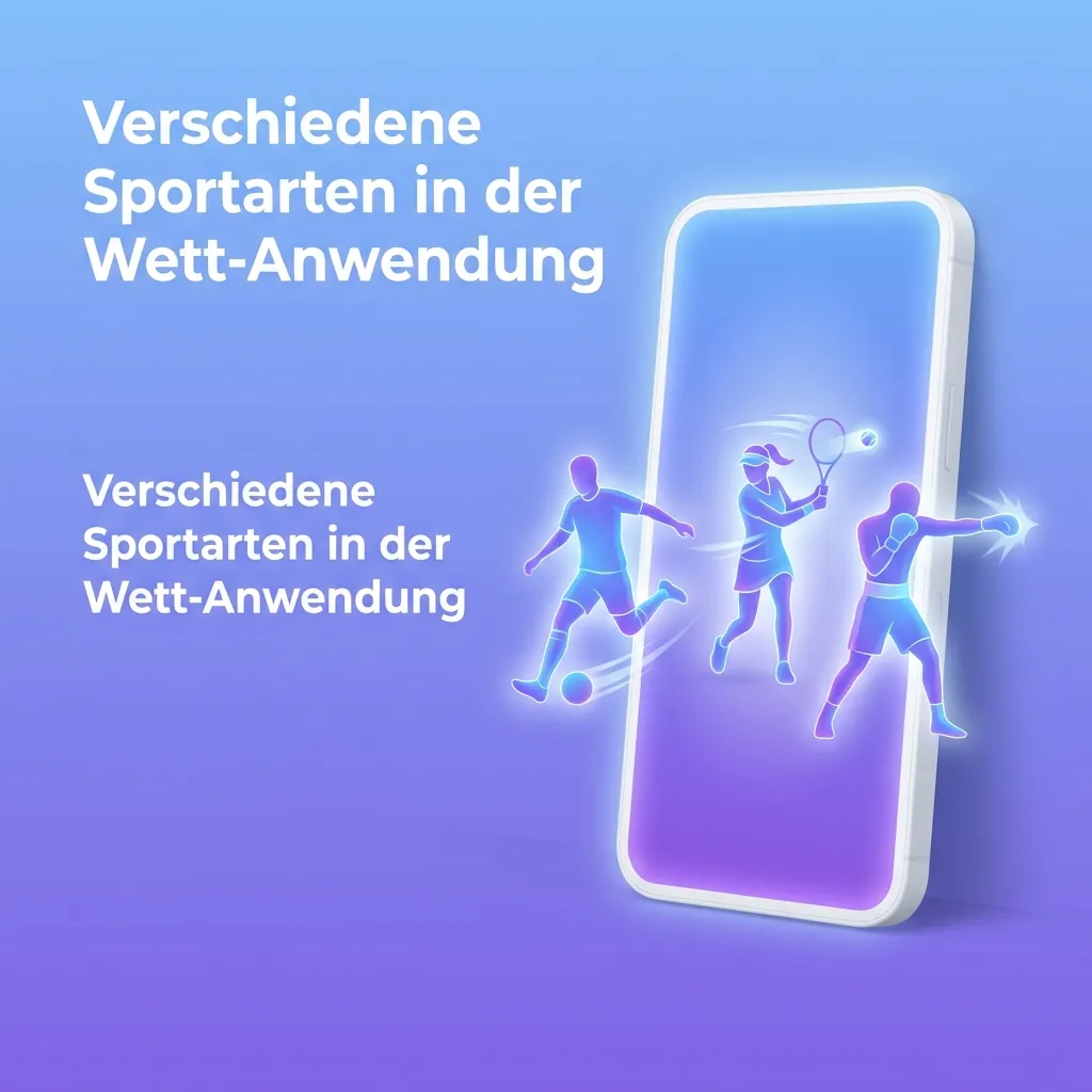 Wett-App-Interface zeigt verschiedene Sportarten wie Fußball, Tennis, Basketball und eSports für Live- und Vorab-Wetten