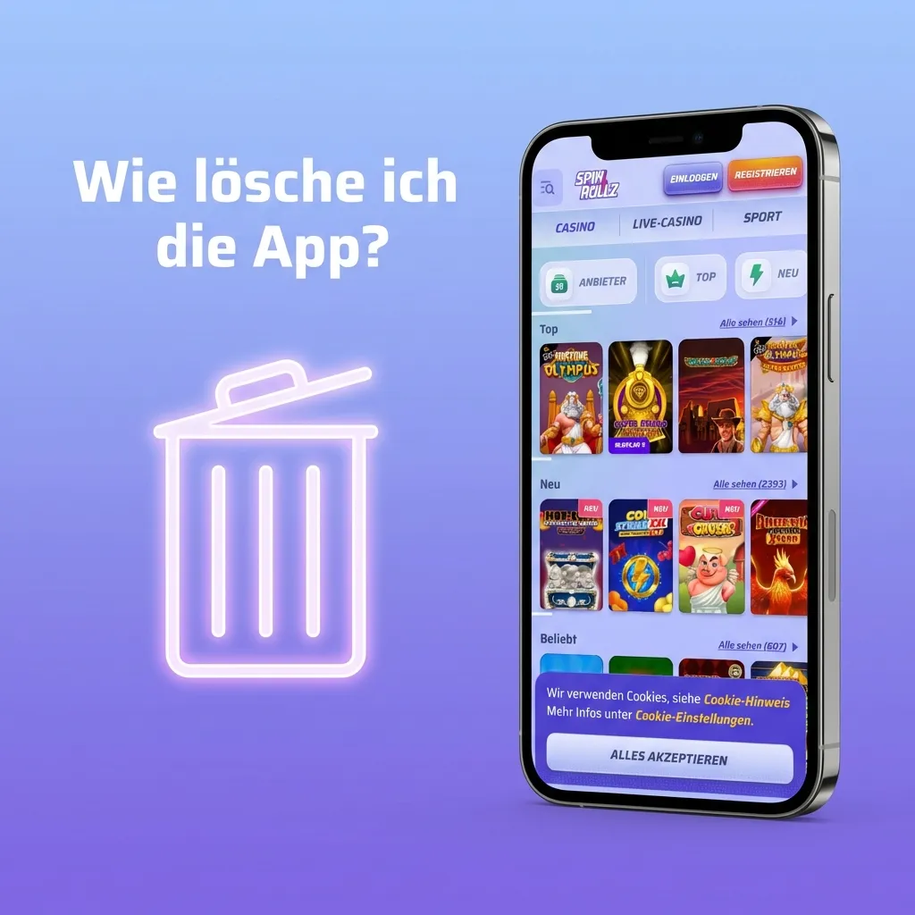 Android und iOS Geräte zeigen Schritte zum Deinstallieren einer App über Einstellungen oder Home-Bildschirm